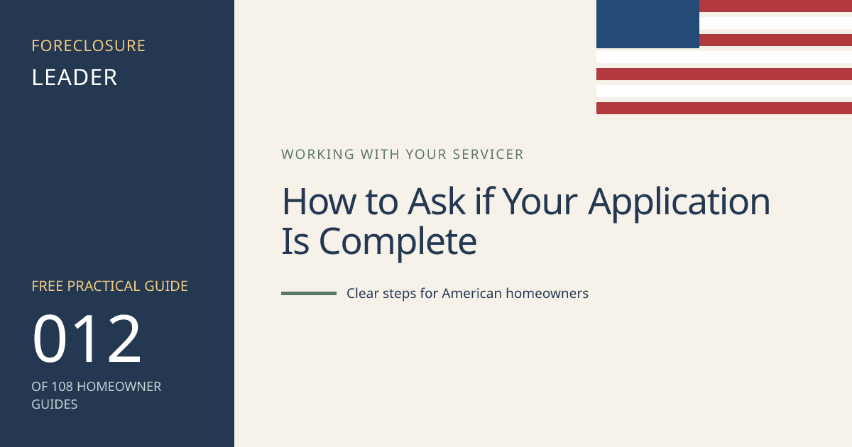 How to Ask if Your Application Is Complete: visual guide for U.S. homeowners