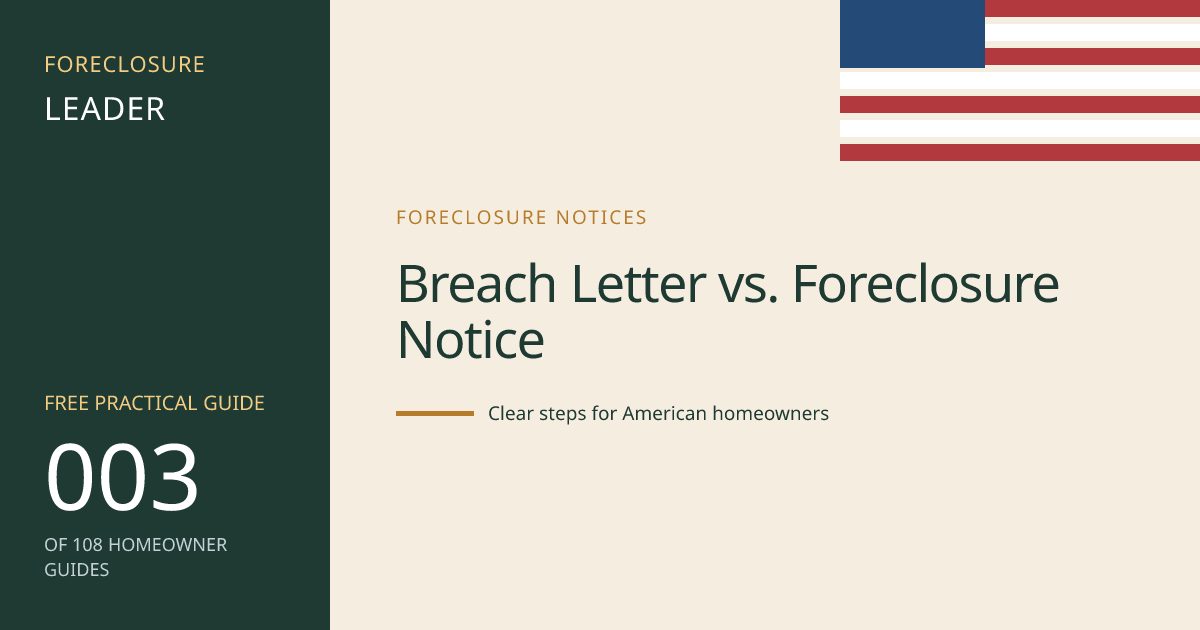 Breach Letter vs. Foreclosure Notice: visual guide for U.S. homeowners