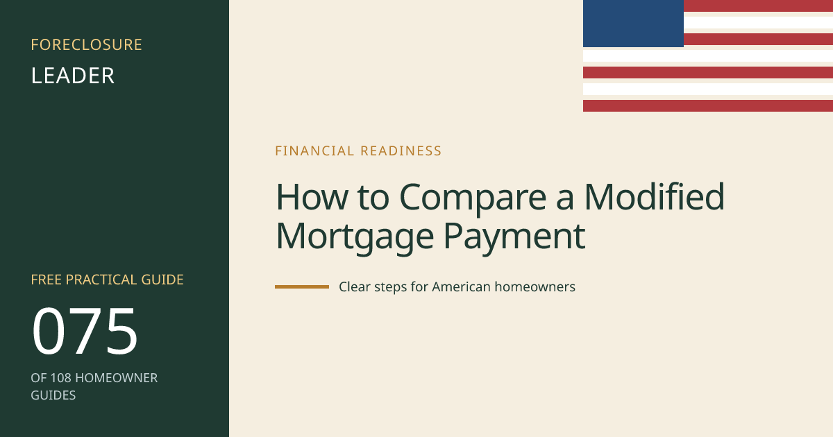 How to Compare a Modified Mortgage Payment: visual guide for U.S. homeowners