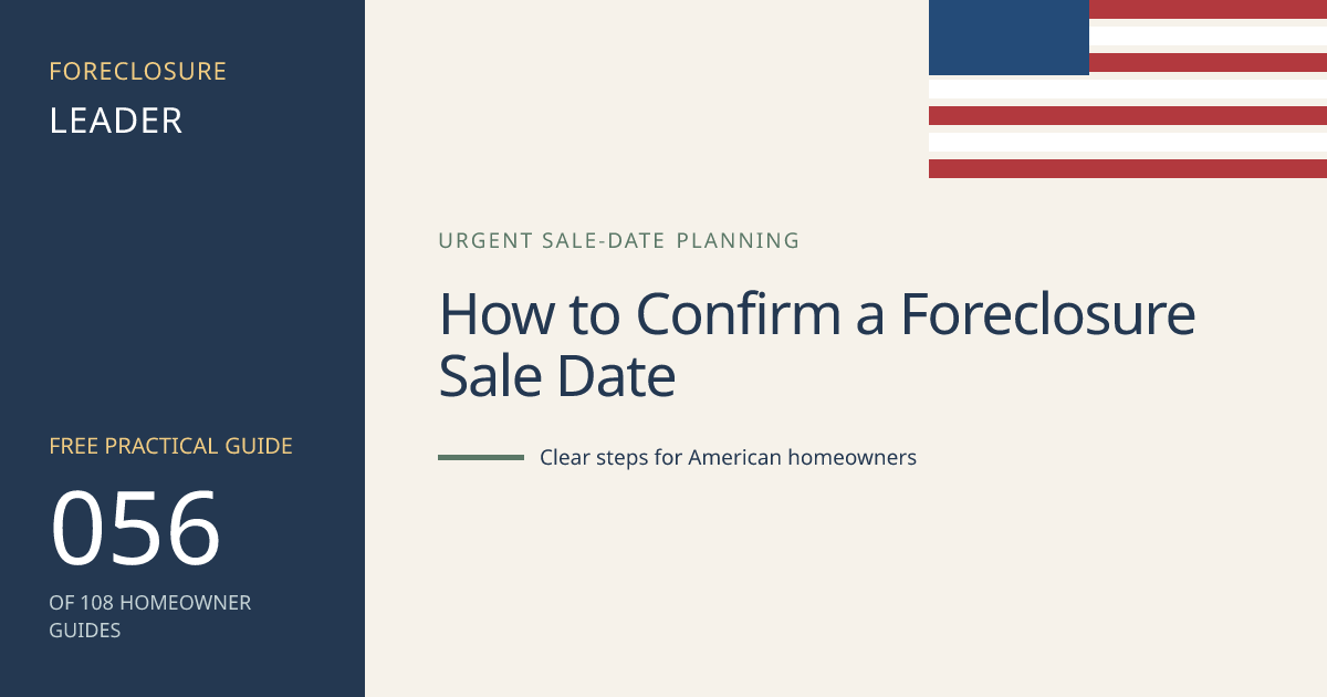 How to Confirm a Foreclosure Sale Date: visual guide for U.S. homeowners