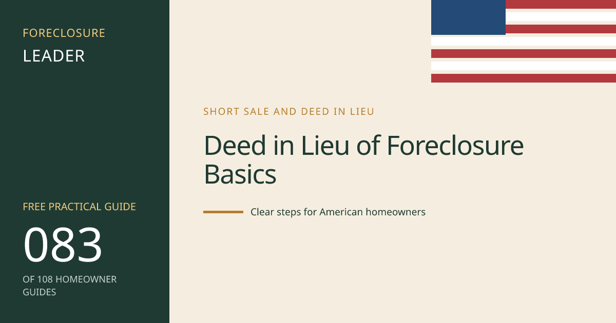 Deed in Lieu of Foreclosure Basics: visual guide for U.S. homeowners