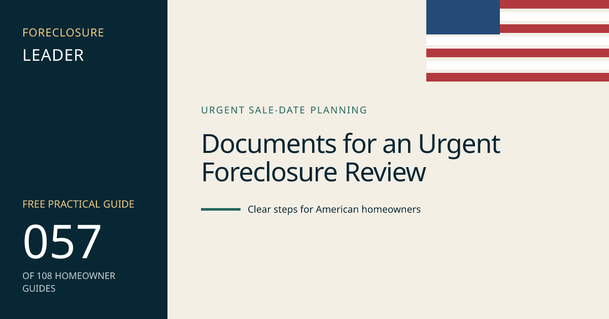 Documents for an Urgent Foreclosure Review: visual guide for U.S. homeowners