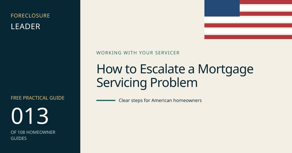 How to Escalate a Mortgage Servicing Problem: visual guide for U.S. homeowners