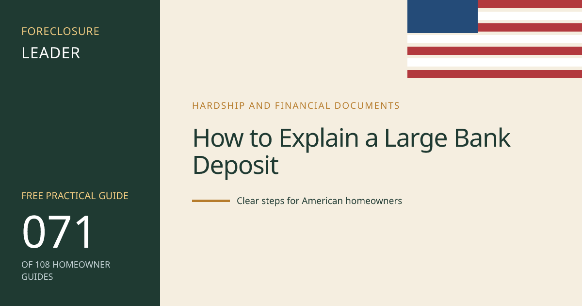 How to Explain a Large Bank Deposit: visual guide for U.S. homeowners