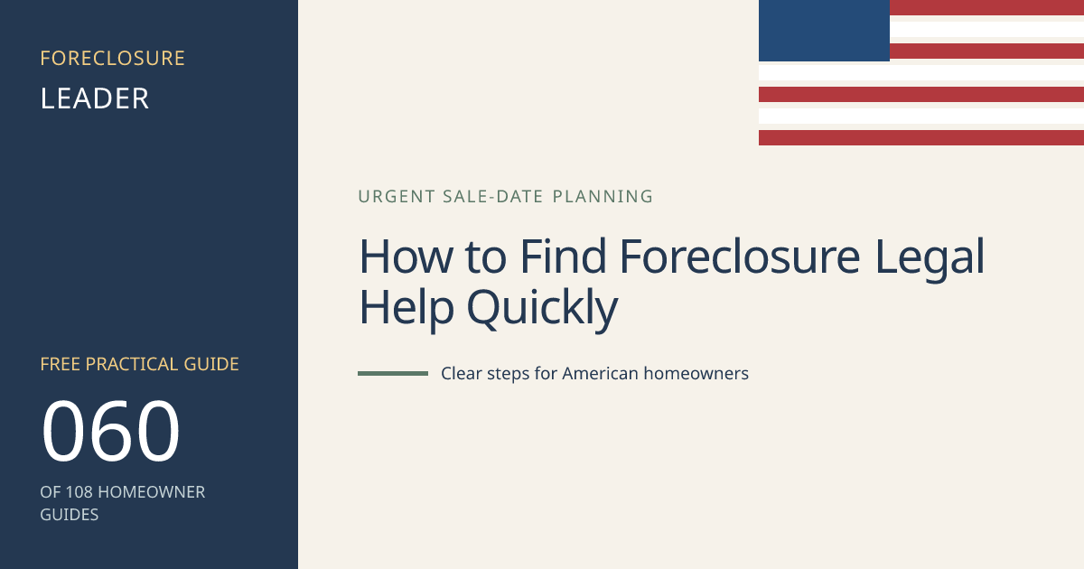 How to Find Foreclosure Legal Help Quickly: visual guide for U.S. homeowners