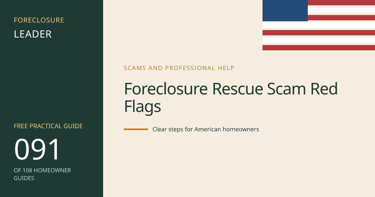 Foreclosure Rescue Scam Red Flags: visual guide for U.S. homeowners