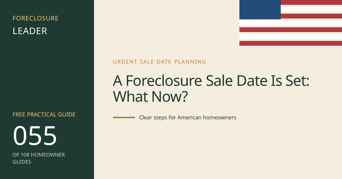 A Foreclosure Sale Date Is Set: What Now?: visual guide for U.S. homeowners