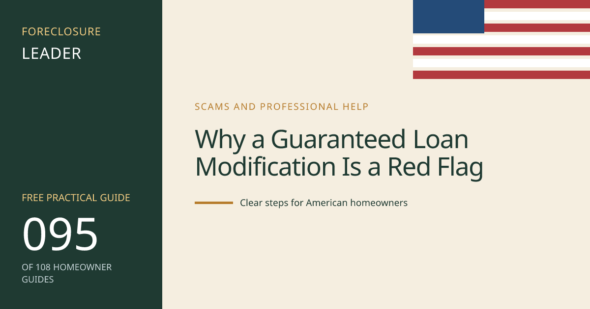 Why a Guaranteed Loan Modification Is a Red Flag: visual guide for U.S. homeowners