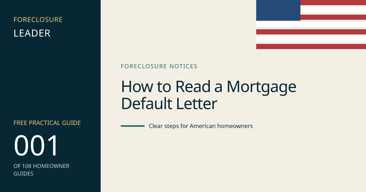 How to Read a Mortgage Default Letter: visual guide for U.S. homeowners