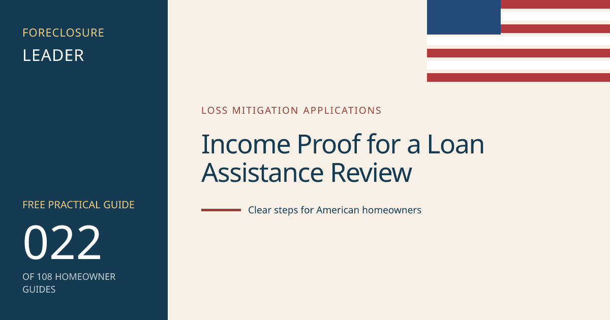 Income Proof for a Loan Assistance Review: visual guide for U.S. homeowners