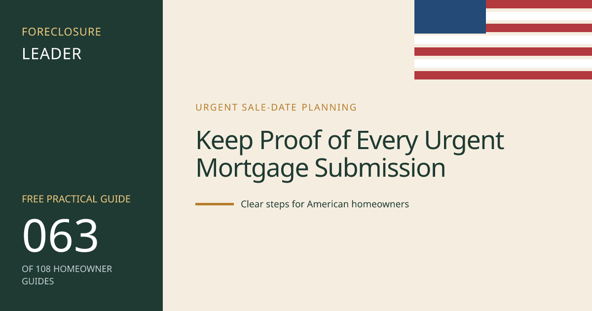 Keep Proof of Every Urgent Mortgage Submission: visual guide for U.S. homeowners