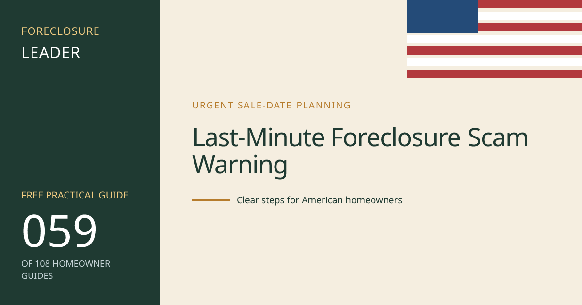 Last-Minute Foreclosure Scam Warning: visual guide for U.S. homeowners