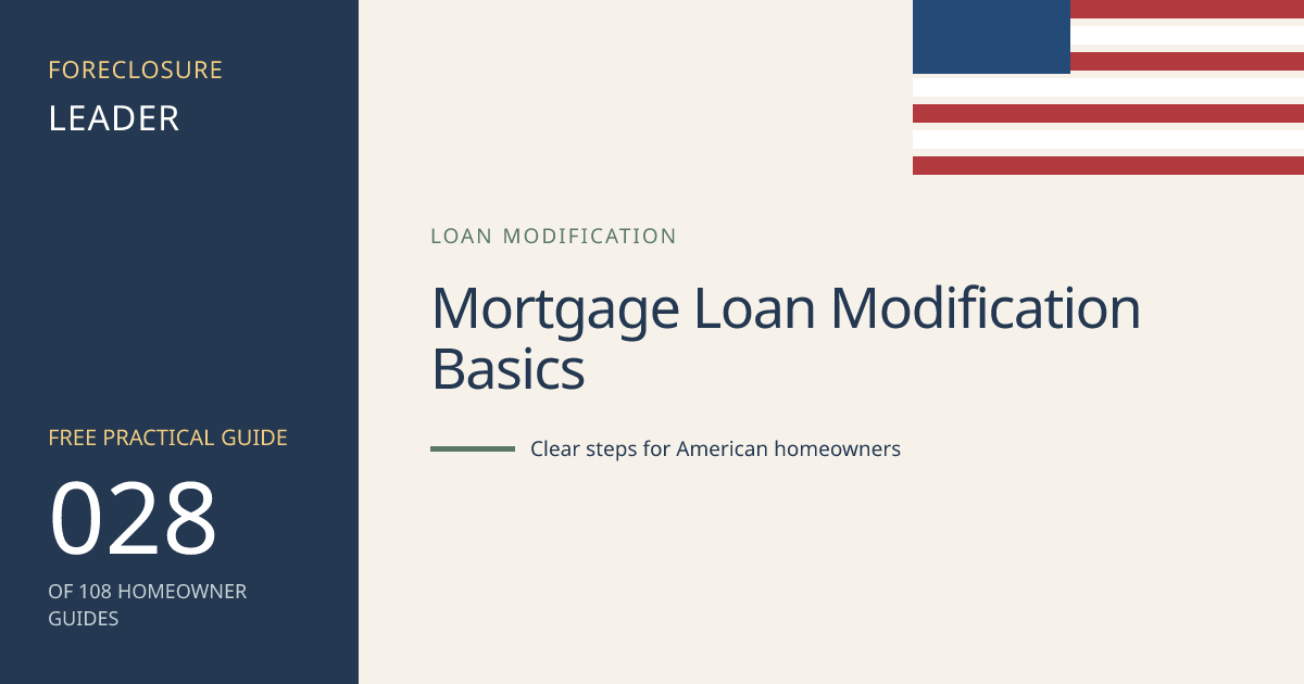 Mortgage Loan Modification Basics: visual guide for U.S. homeowners