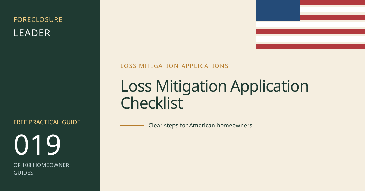 Loss Mitigation Application Checklist: visual guide for U.S. homeowners