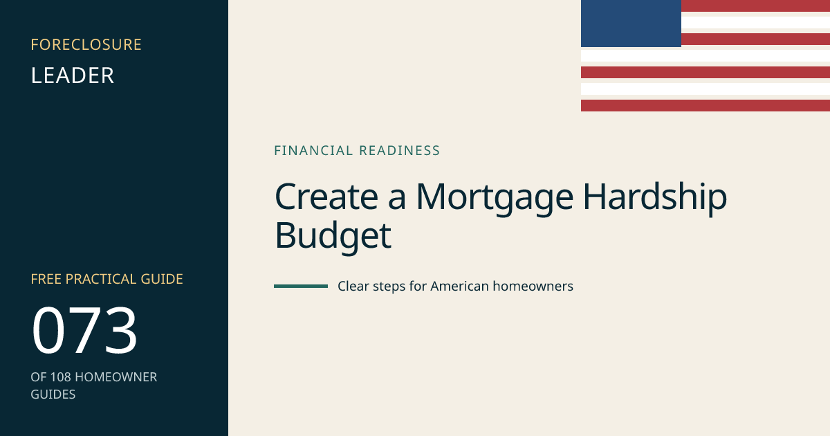 Create a Mortgage Hardship Budget: visual guide for U.S. homeowners