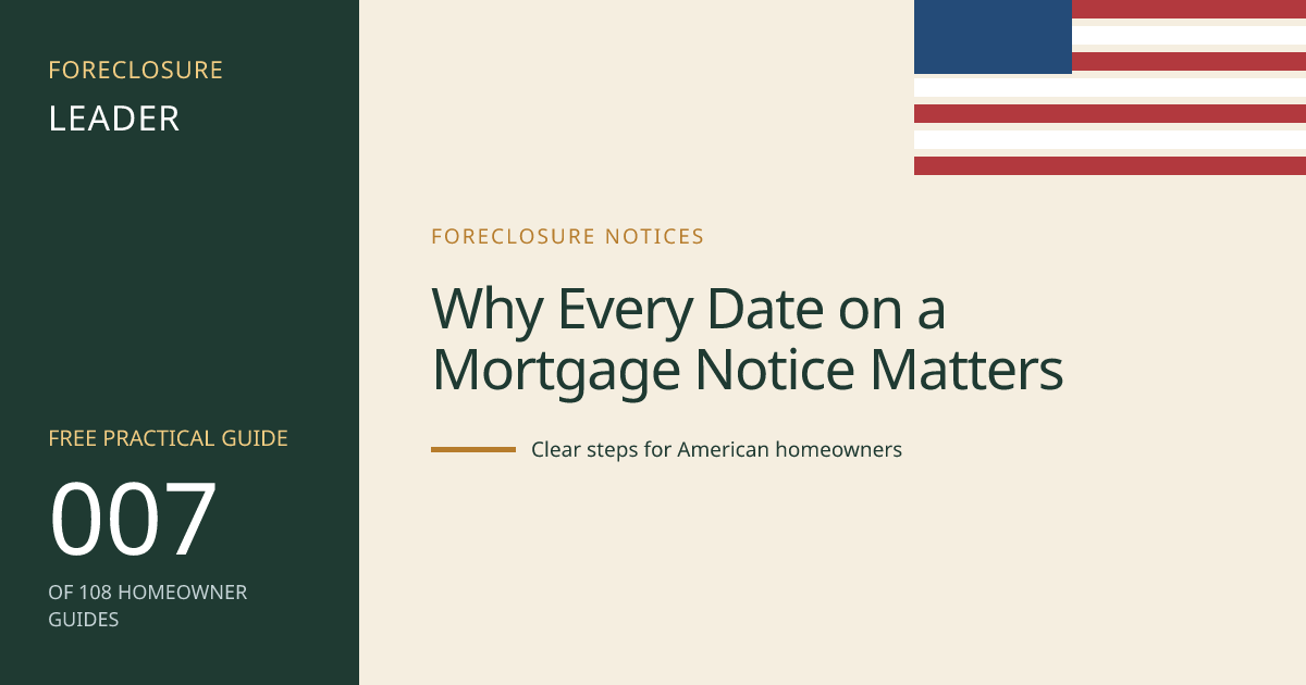 Why Every Date on a Mortgage Notice Matters: visual guide for U.S. homeowners