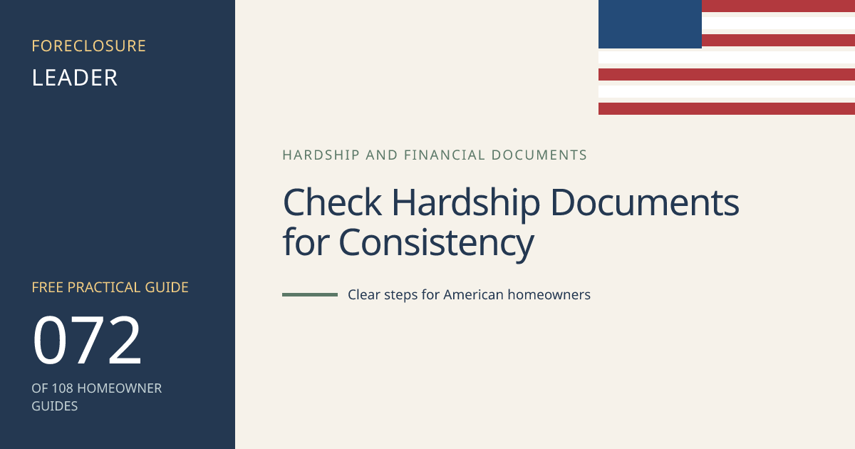 Check Hardship Documents for Consistency: visual guide for U.S. homeowners