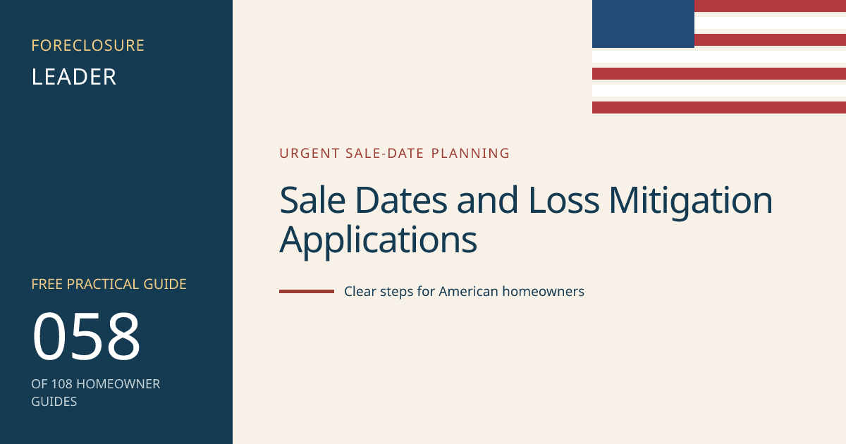 Sale Dates and Loss Mitigation Applications: visual guide for U.S. homeowners