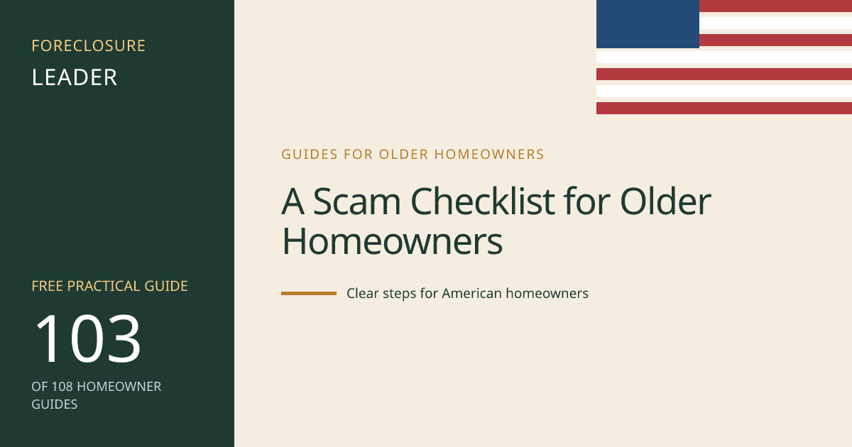 A Scam Checklist for Older Homeowners: visual guide for U.S. homeowners