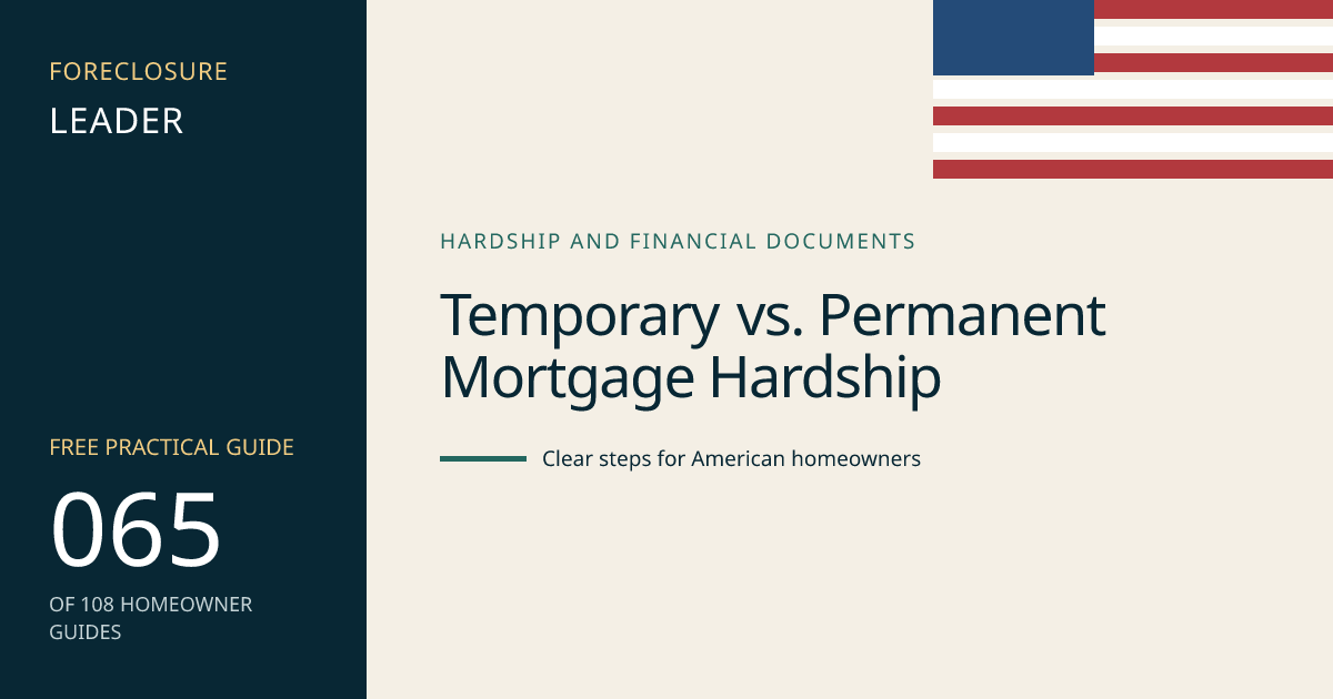 Temporary vs. Permanent Mortgage Hardship: visual guide for U.S. homeowners