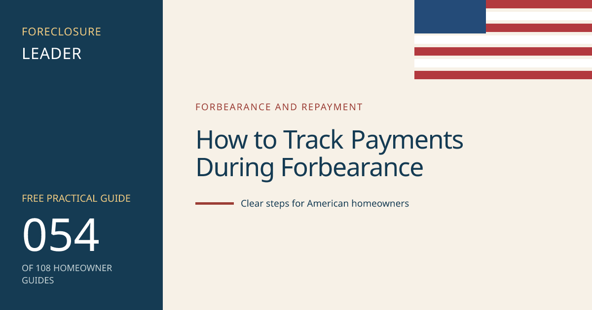 How to Track Payments During Forbearance: visual guide for U.S. homeowners