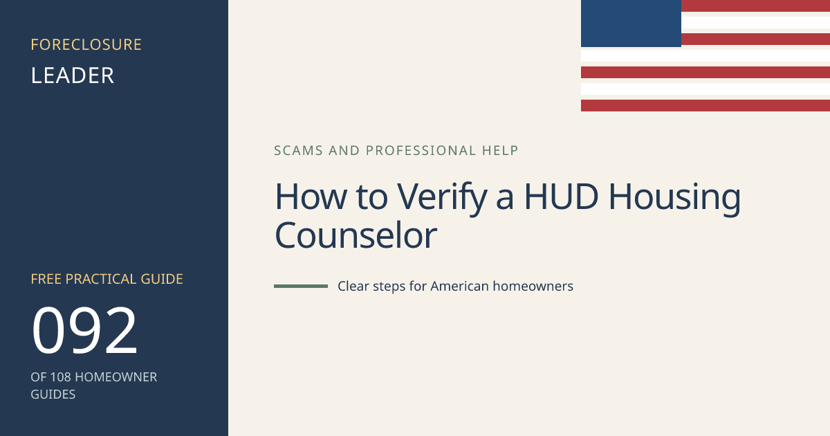 How to Verify a HUD Housing Counselor: visual guide for U.S. homeowners