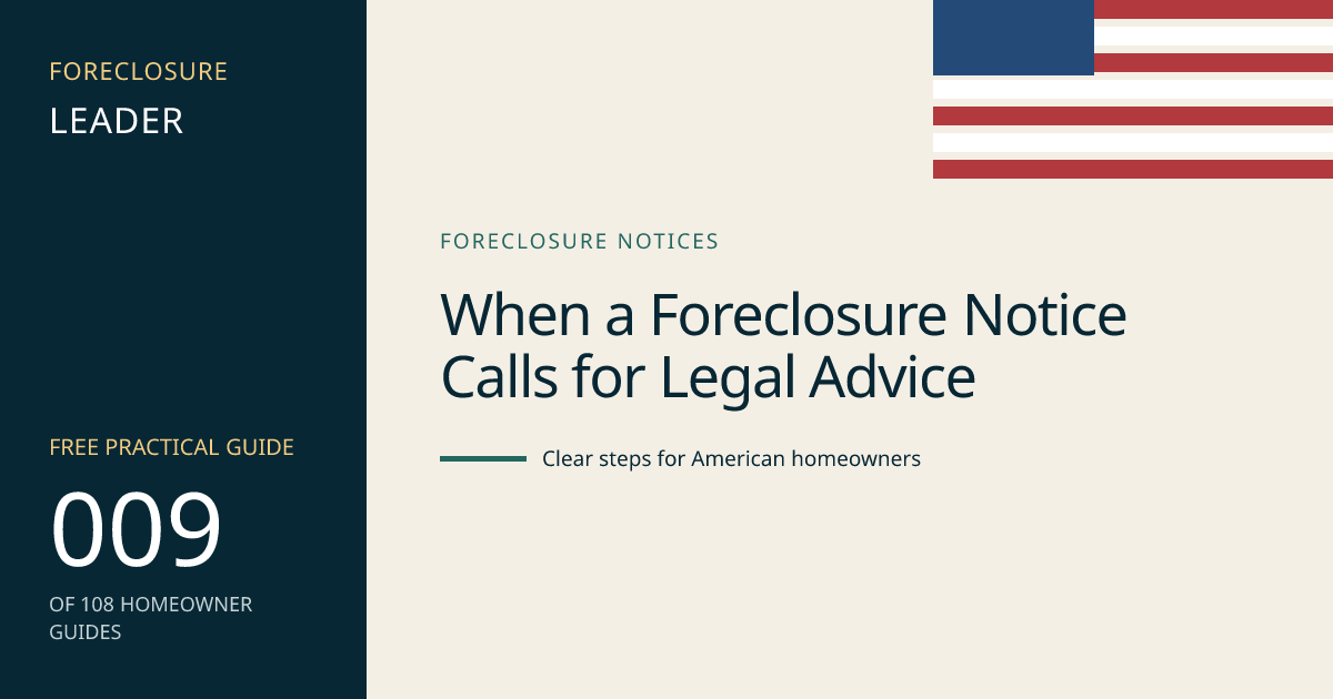 When a Foreclosure Notice Calls for Legal Advice: visual guide for U.S. homeowners