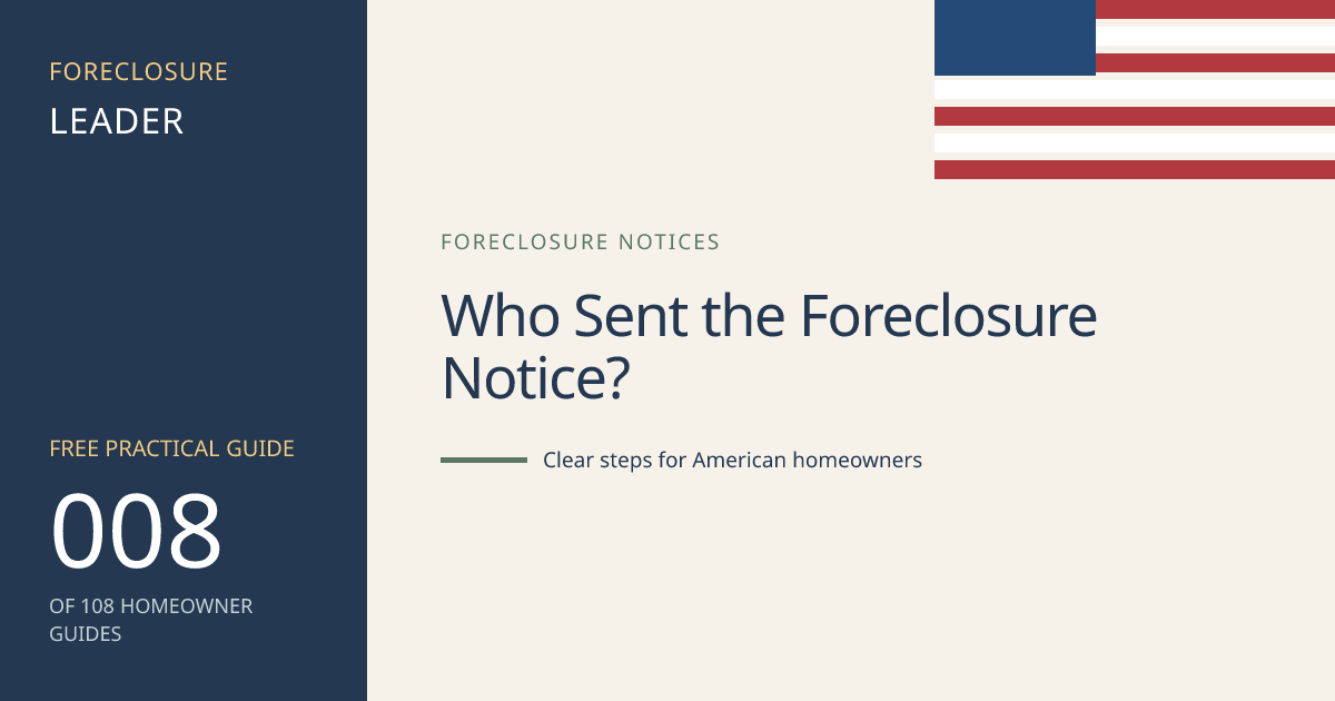 Who Sent the Foreclosure Notice?: visual guide for U.S. homeowners