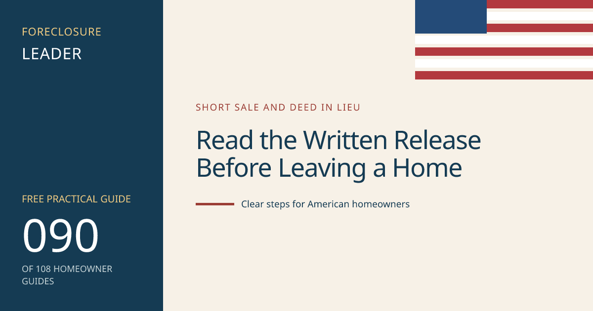 Read the Written Release Before Leaving a Home: visual guide for U.S. homeowners